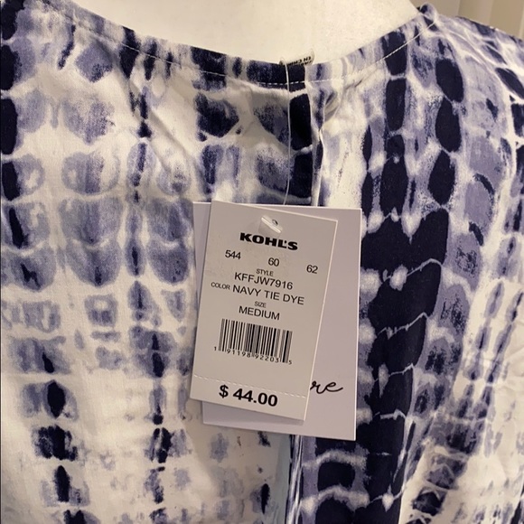 New Blue&White tye die Cardigan Size M - Picture 5 of 6